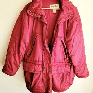 Vintage Eddie Bauer Women's Sz L Red Thinsulate Cinched Waist Jacket Coat Litelo